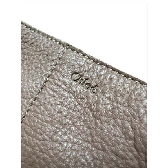 CHLOÉ Leather Mid Calf Ankle Gold Buckle Bikercore Riding Boots Taupe 36.5 - Picture 3 of 8